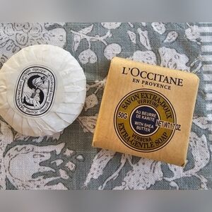 NWT Diptyque and L'Occitane Verbena Lot of 2 Small Soaps